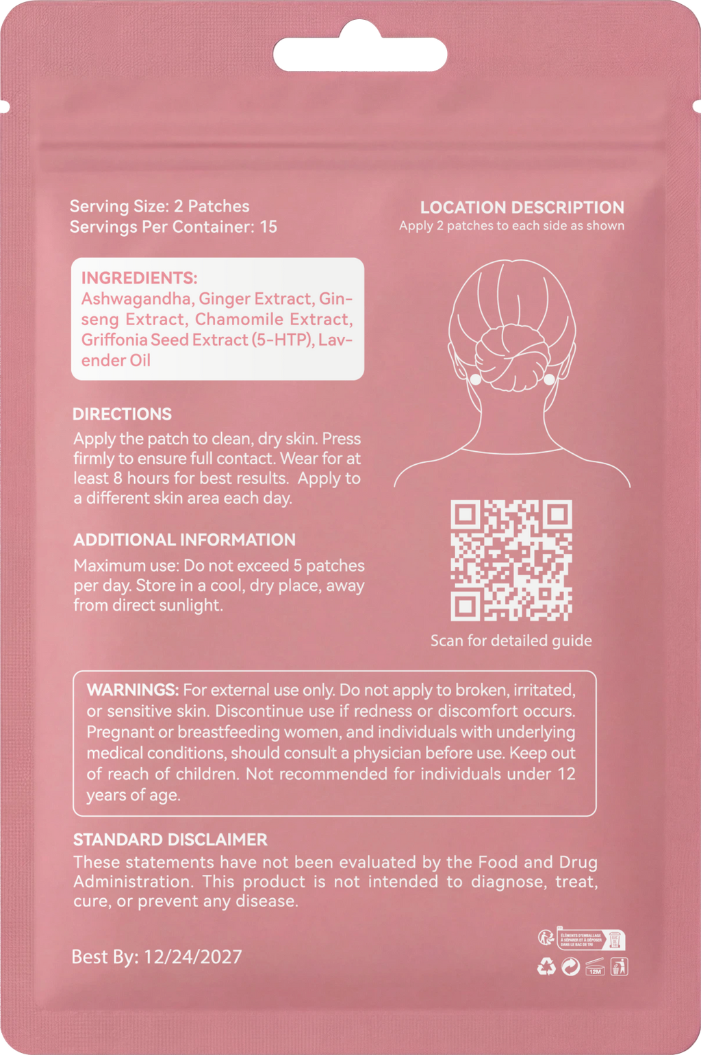 Plant-Based Mood Support Patch | 5-HTP & Botanicals, Long-Lasting Wear, 30 Patches