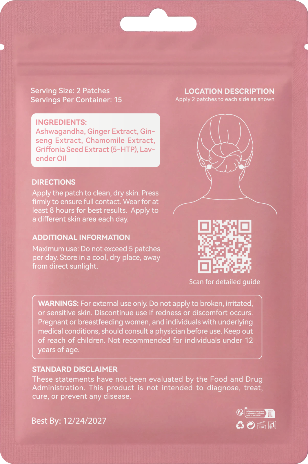 Plant-Based Mood Support Patch | 5-HTP & Botanicals, Long-Lasting Wear, 30 Patches