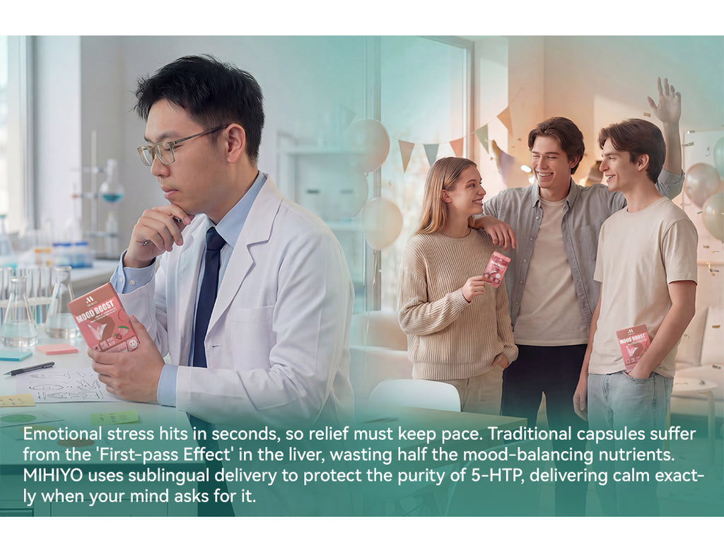 MIHIYO Mood Boost | L-Theanine & 5-HTP Emotional Wellness Oral Dissolving Strips