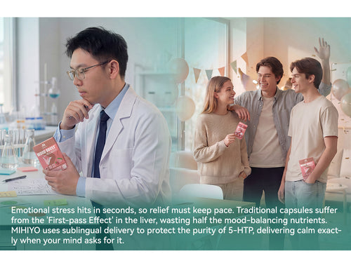 MIHIYO Mood Boost | L-Theanine & 5-HTP Emotional Wellness Oral Dissolving Strips