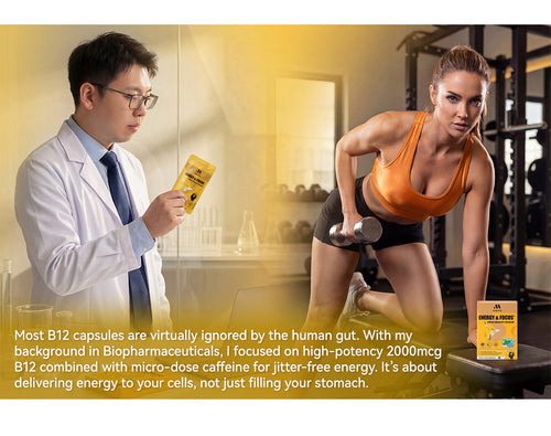 MIHIYO Energy & Focus | Caffeine & Vitamin B12 Fast-Acting Oral Dissolving Strips