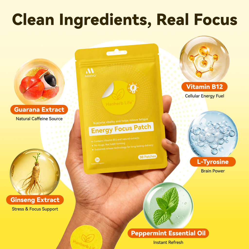 Energy Focus Transdermal Patch - Vitamin
B12 & Herbal Extracts for Daily Lifestyle (30
Count)