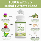 MIHIYO TUDCA 1000mg Liver Support Supplement | 900mg TUDCA + 6 Herbal Extracts | 60 Capsules