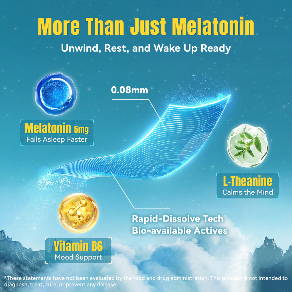 MIHIYO Sleep Support | Melatonin & L-Theanine Restful Sleep Oral Dissolving Strips