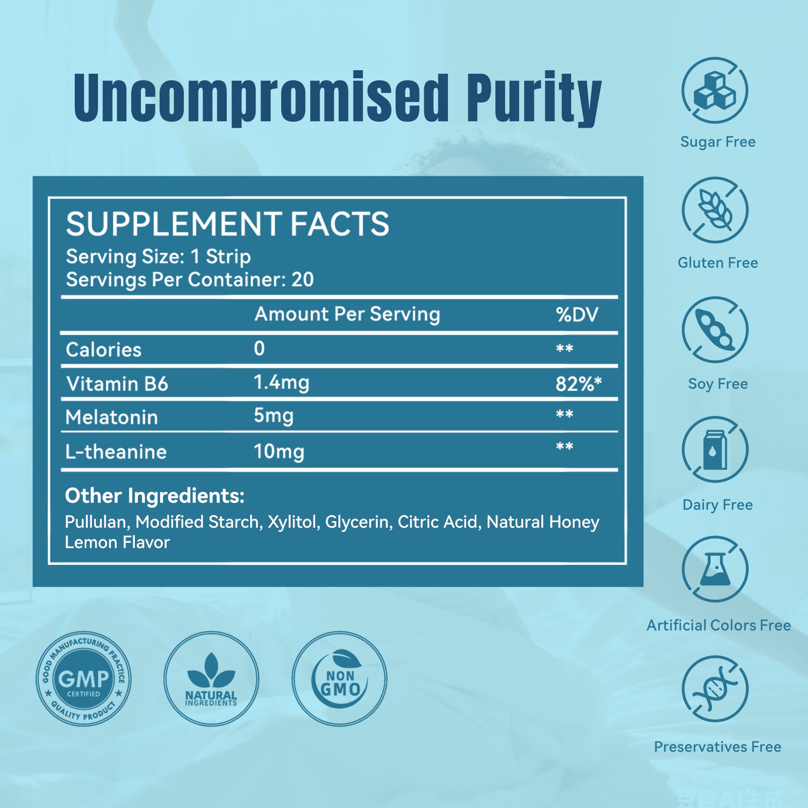 MIHIYO Sleep Support | Melatonin & L-Theanine Restful Sleep Oral Dissolving Strips