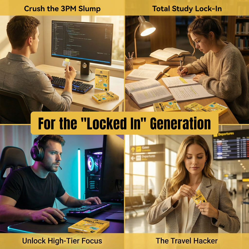 MIHIYO Energy & Focus | Caffeine & Vitamin B12 Fast-Acting Oral Dissolving Strips