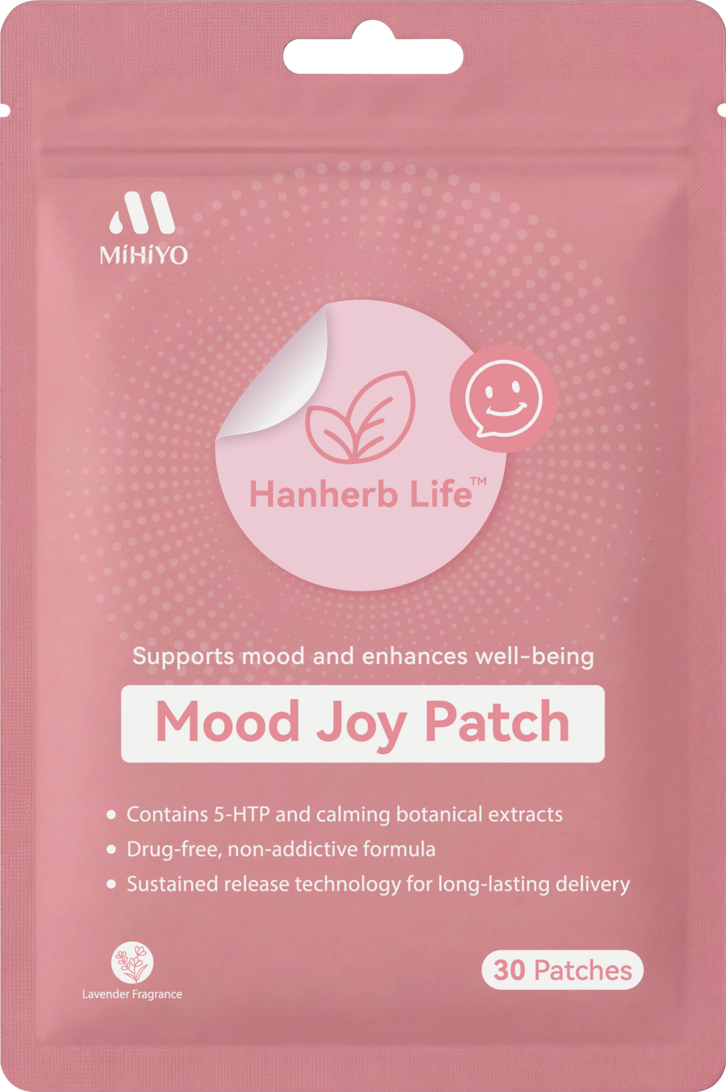 Plant-Based Mood Support Patch | 5-HTP & Botanicals, Long-Lasting Wear, 30 Patches