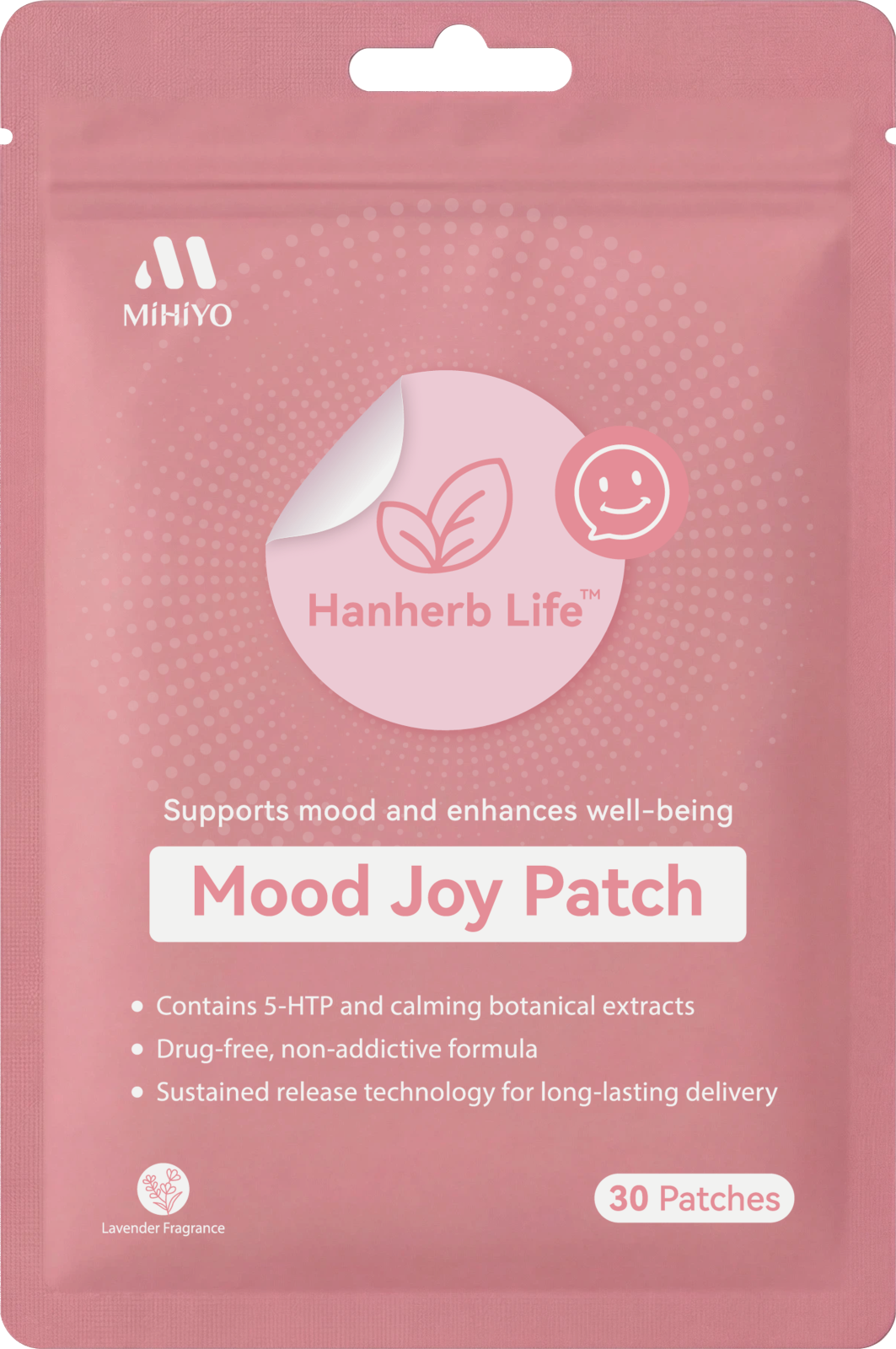 Plant-Based Mood Support Patch | 5-HTP & Botanicals, Long-Lasting Wear, 30 Patches
